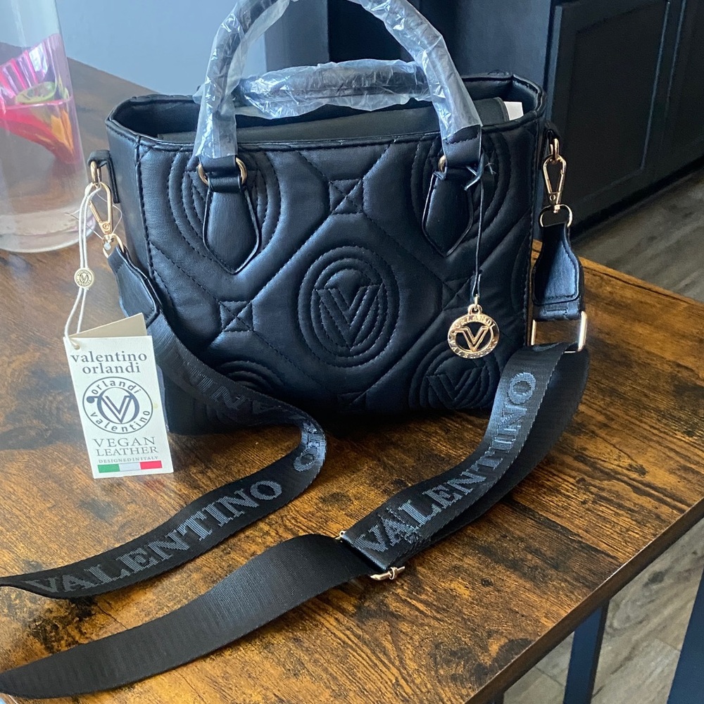 Valentino Orlandi Black Quilted Shoulder Bag